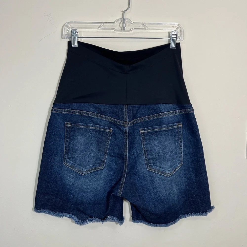Maternity Denim Shorts with Black Overband